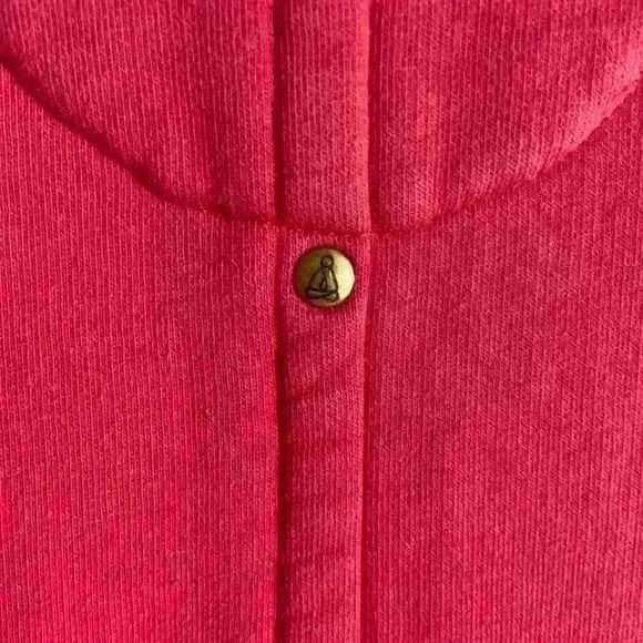 Neon Buddha Size Small Shaket Button Down Pink Boxy Boho Ornate Chunky - Picture 2 of 8